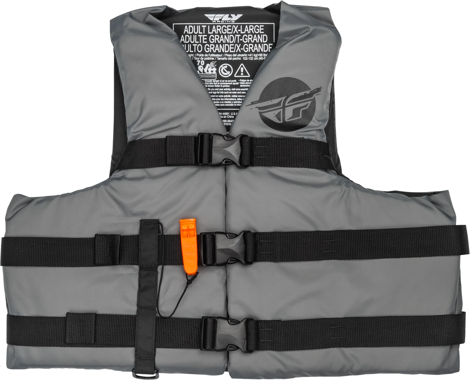 Fly Racing Nylon Flotation Vest For Watercraft – X-small Grey/black