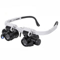Led Magnifier Double Eye Glasses Loupe Lens Jeweler Watch Repair