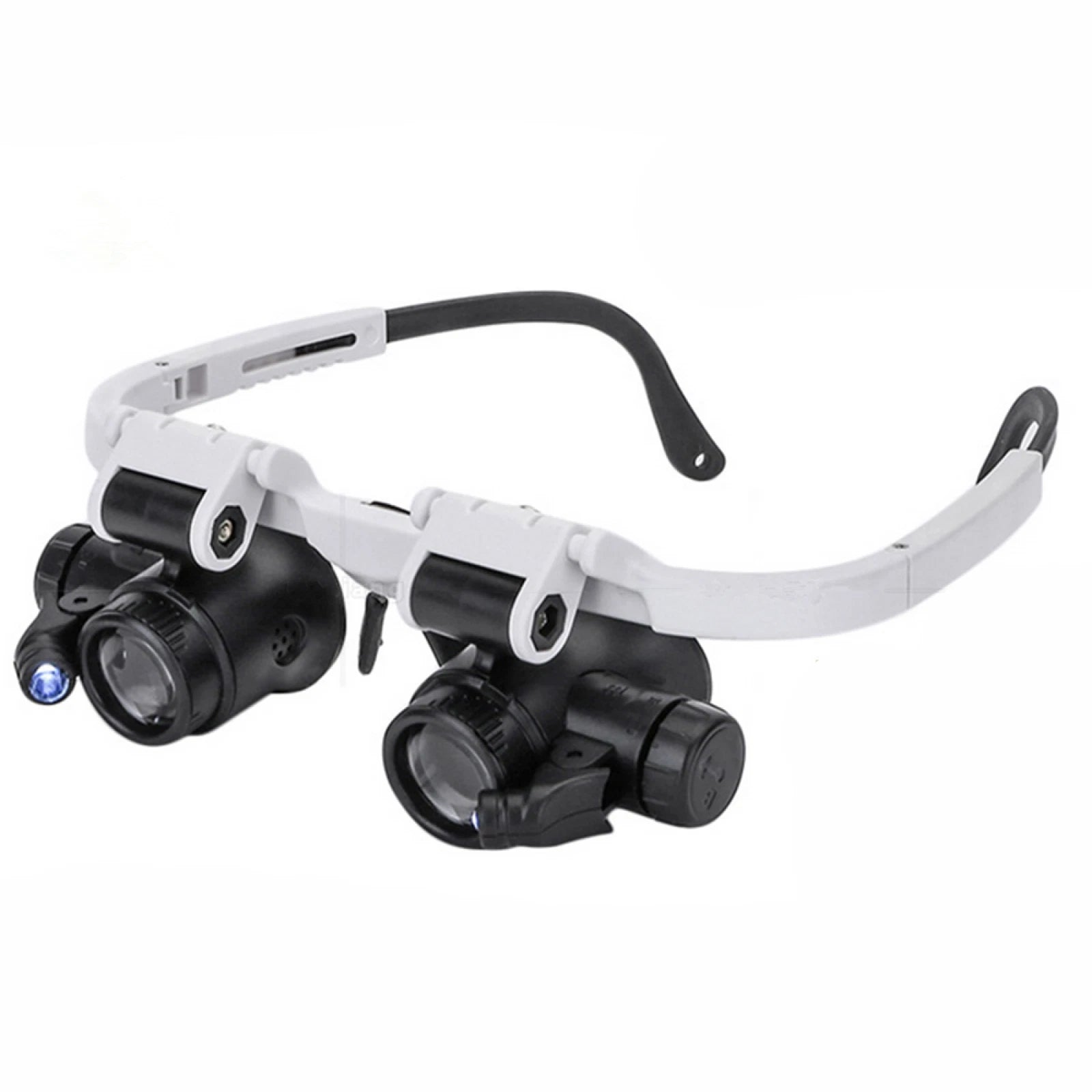 Led Magnifier Double Eye Glasses Loupe Lens Jeweler Watch Repair