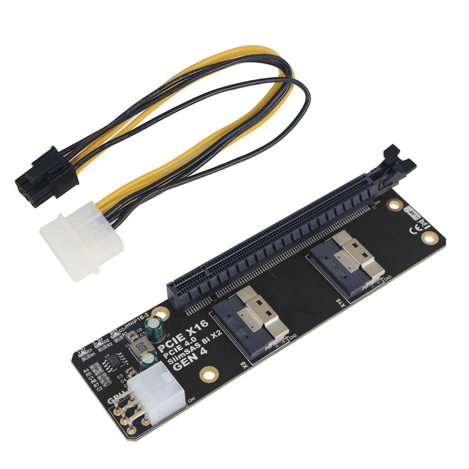 Slimsas 8i X2 To Pcie4.0 X16 Slot Adapter Sff8654 Riser Card For