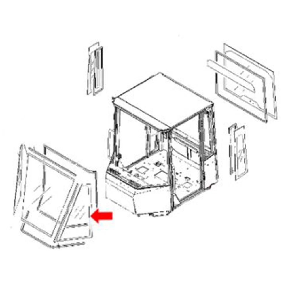 417-926-3520 Front Left Side Glass For Komatsu Loader Wa150l-5