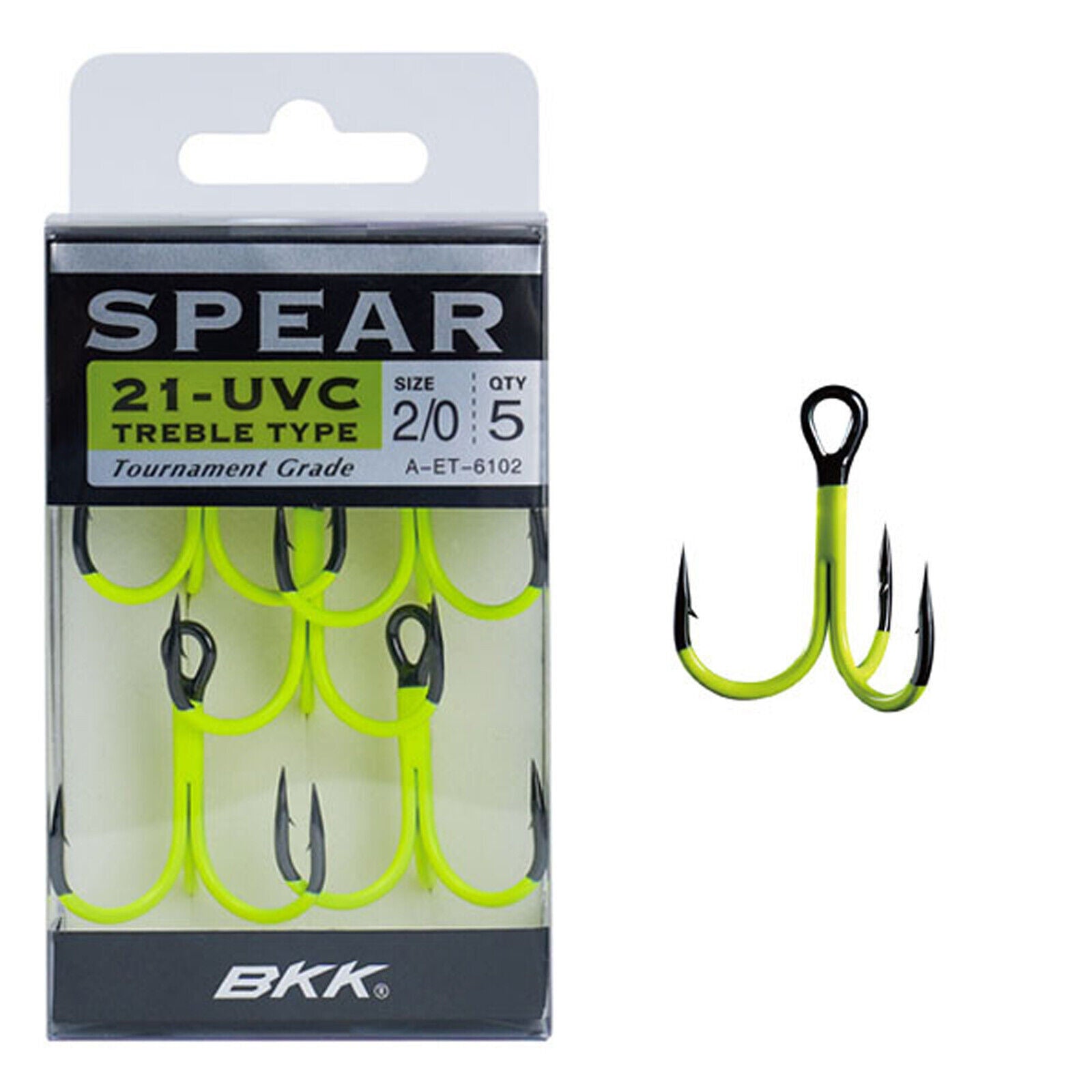 BKK Spear 21 UVC Treble Hooks Yellow Coated by BKK