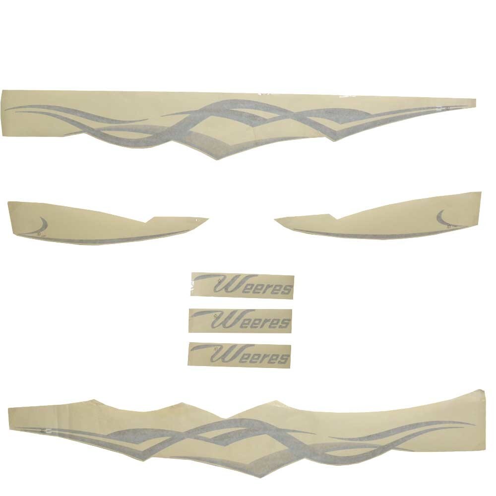 Weeres Pontoon Boat Graphic Decals  | Sky Blue Taupe Stickers (Kit)Ope