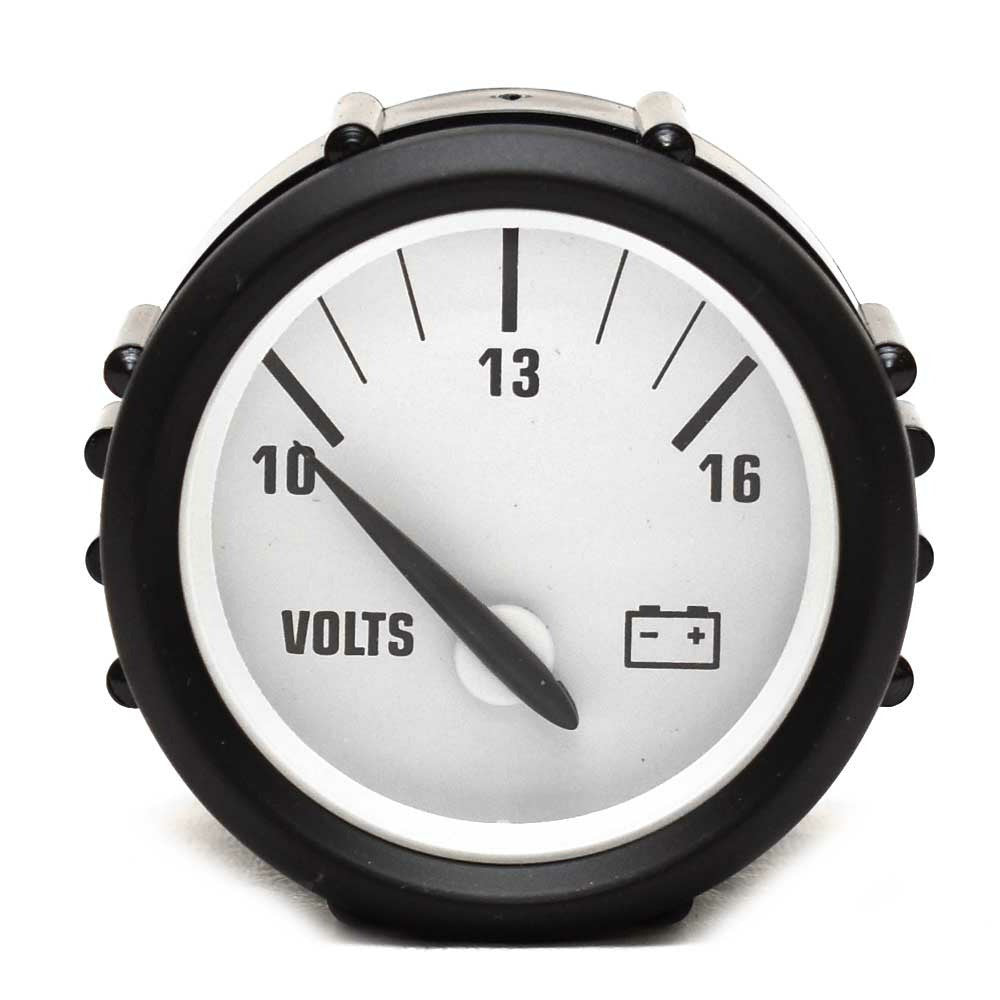 Faria Boat Voltmeter Gauge Black White 2 Inch by Faria