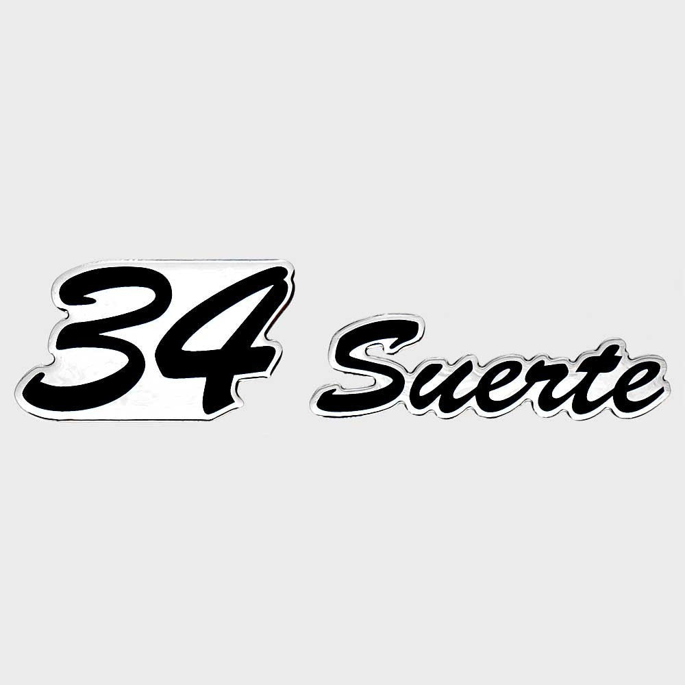 Hydrasports Boat Raised Decal 34 Suerte Silver Black by Hydrasports