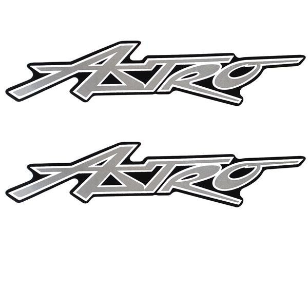 Boat Brand Decal Silver Black White Pair by Astro