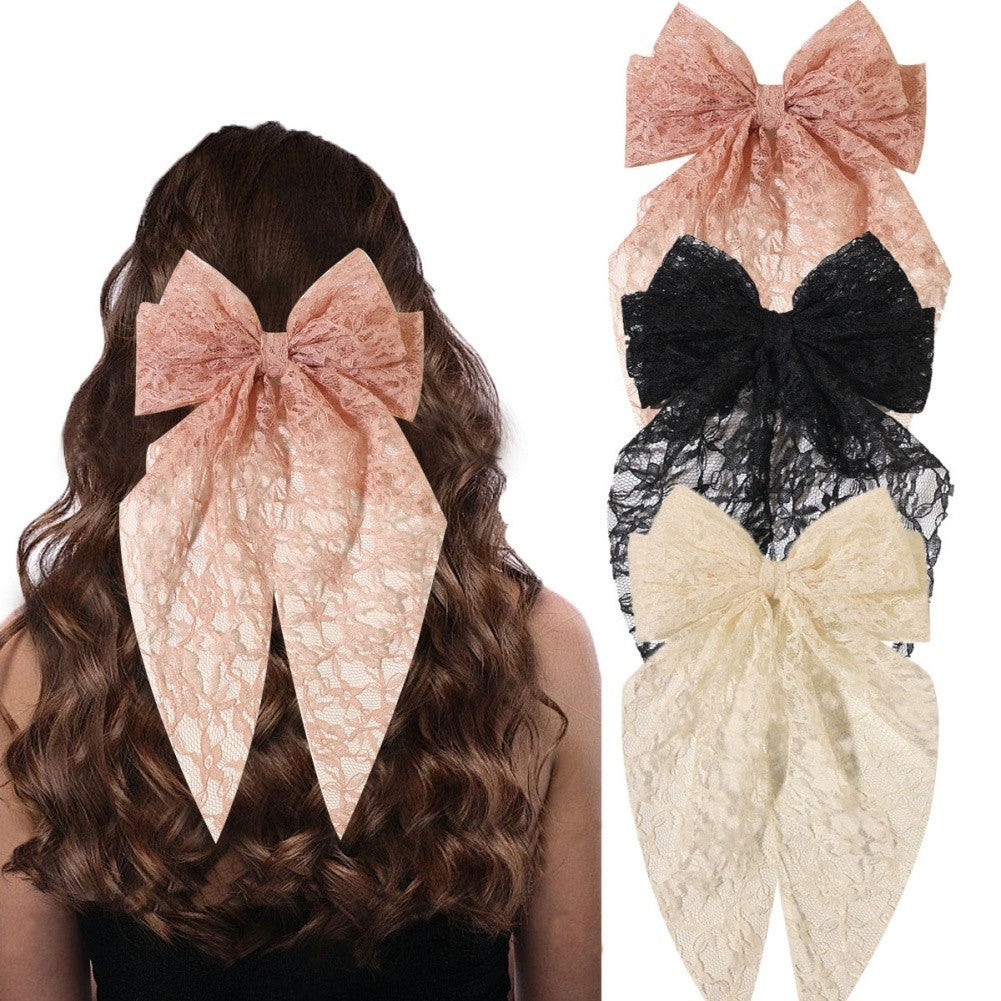 Spring Fashion Lace Bow Hair Accessory