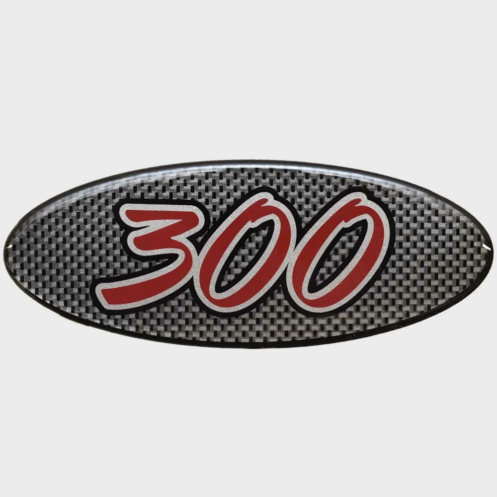 Chaparral Boat Raised Emblem Decal U15547-01 | 300 Sticker Silver Red by Chaparral