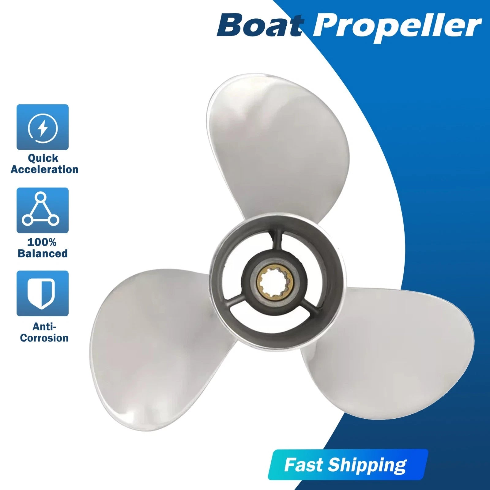 9 7/8 X 12 Outboard Stainless Steel Propeller For Yamaha 20-30hp 10