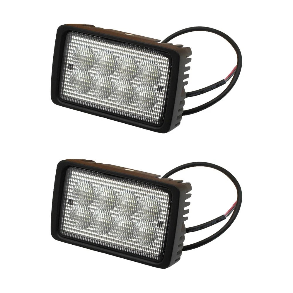 (2) Rectangle Led Flood Work Lamps 1312047c91 Fits Case-ih 180 190