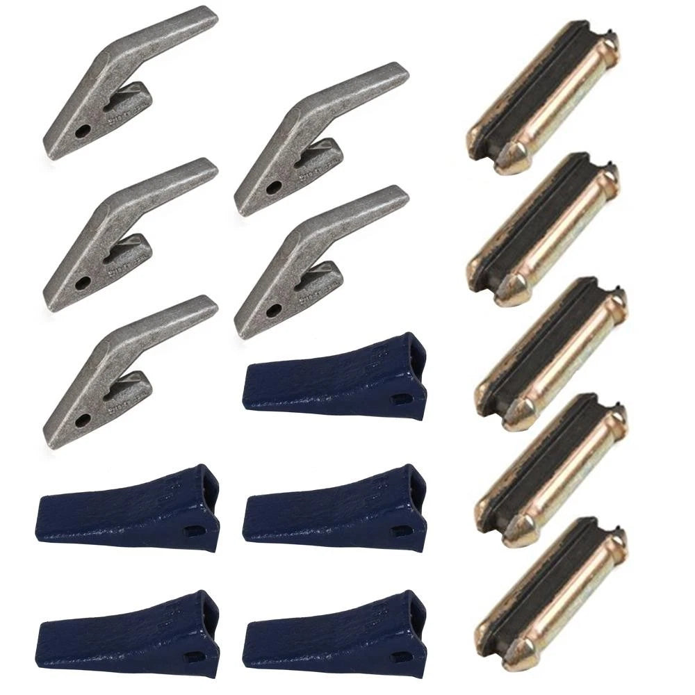 5 Weld-on Adapter + Teeth + Pin For Backhoe Mini Ex U43792 D51750