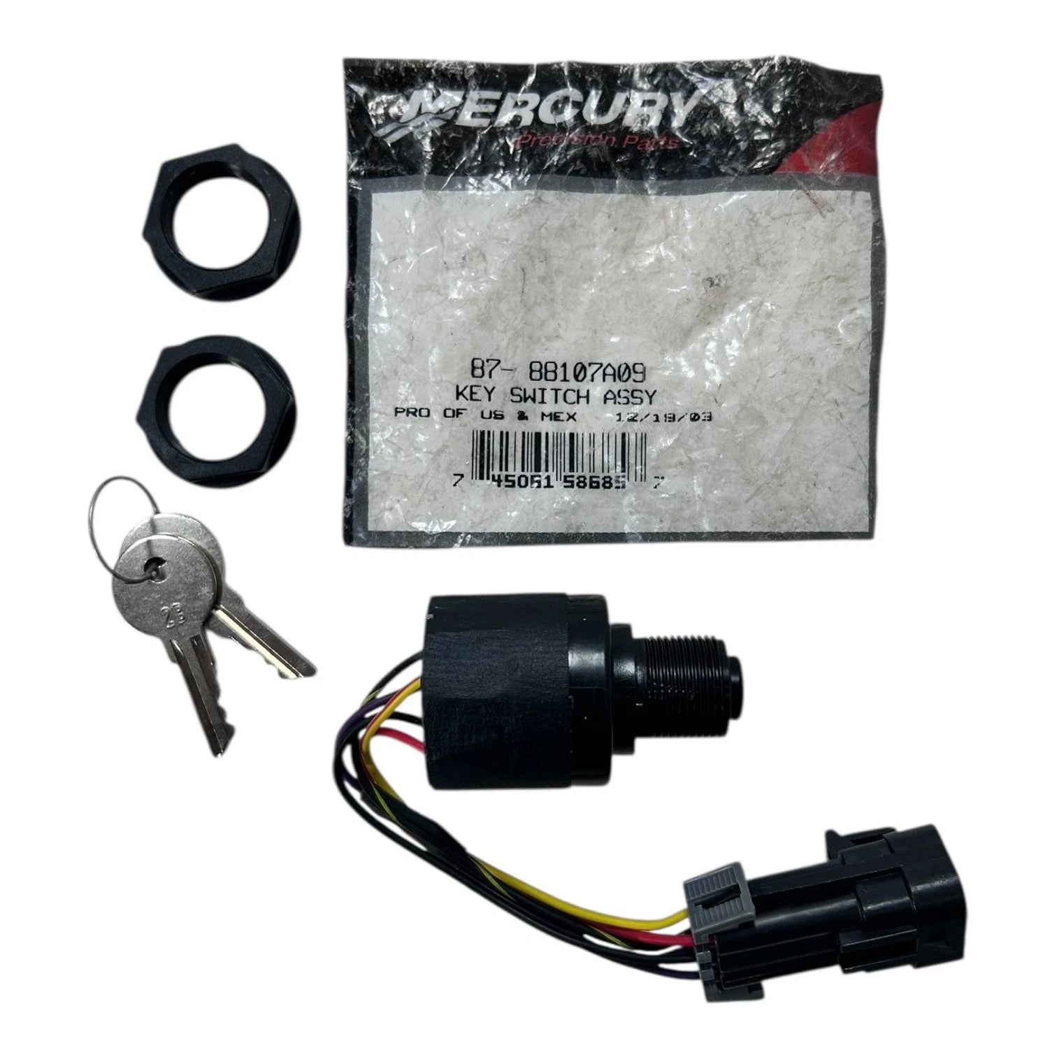 Mercury 87-88107a09, Marine Ignition Switch Assembly W/ Keys , Oem