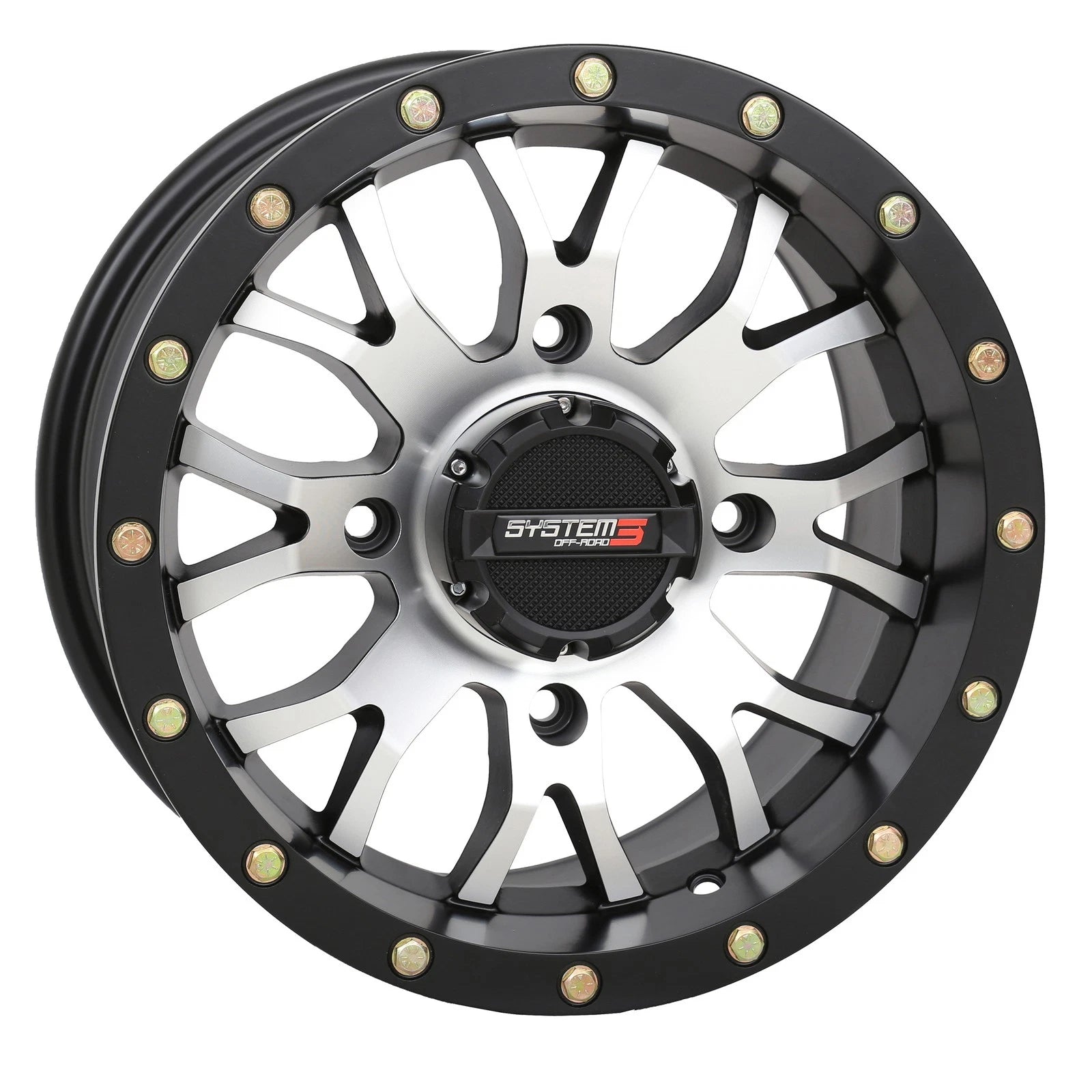 System 3 St3 Wheel 14x7 5+2 +30mm 4/137 Atv/utv Matte Machined/black