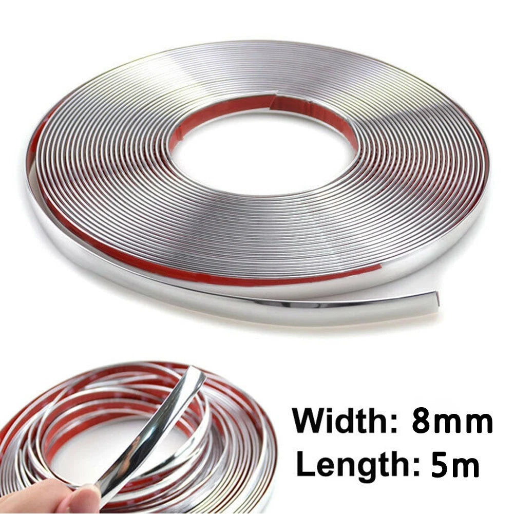Decorate Your Car With Chrome Polished Moulding Strip Trim 8mm Width