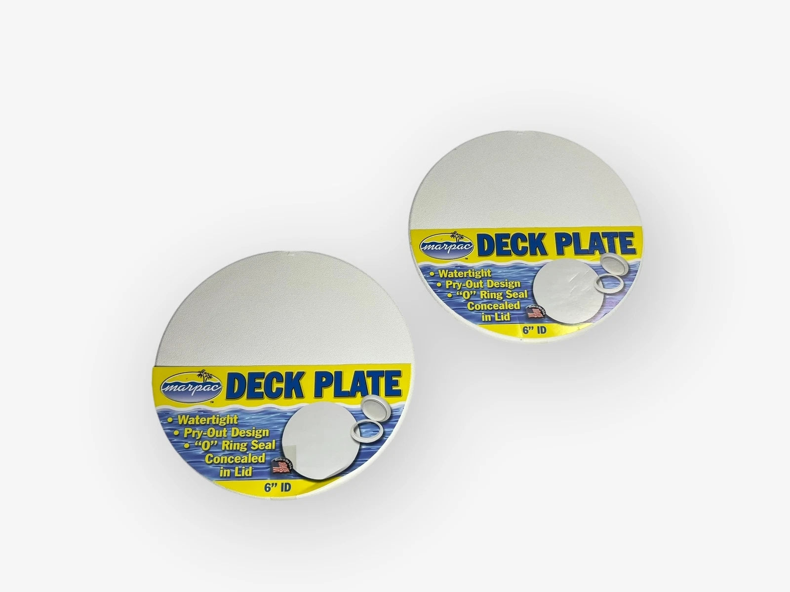 Marpac 7-0633, Deck Plate, Pry Out Design, 6in Id, White, New, Oem, 2