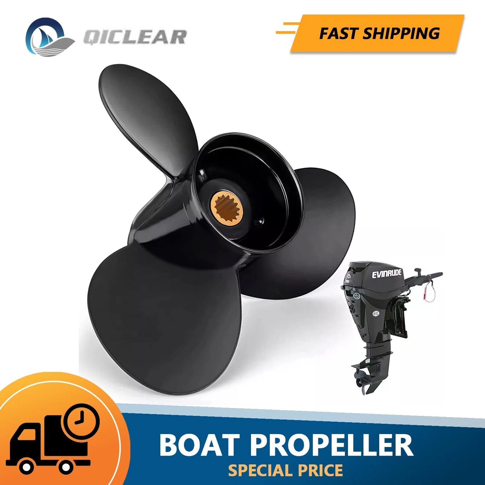 New 9 1/4 X 10 Boat Propeller For Evinrude Engines 8-15hp 13 Tooth