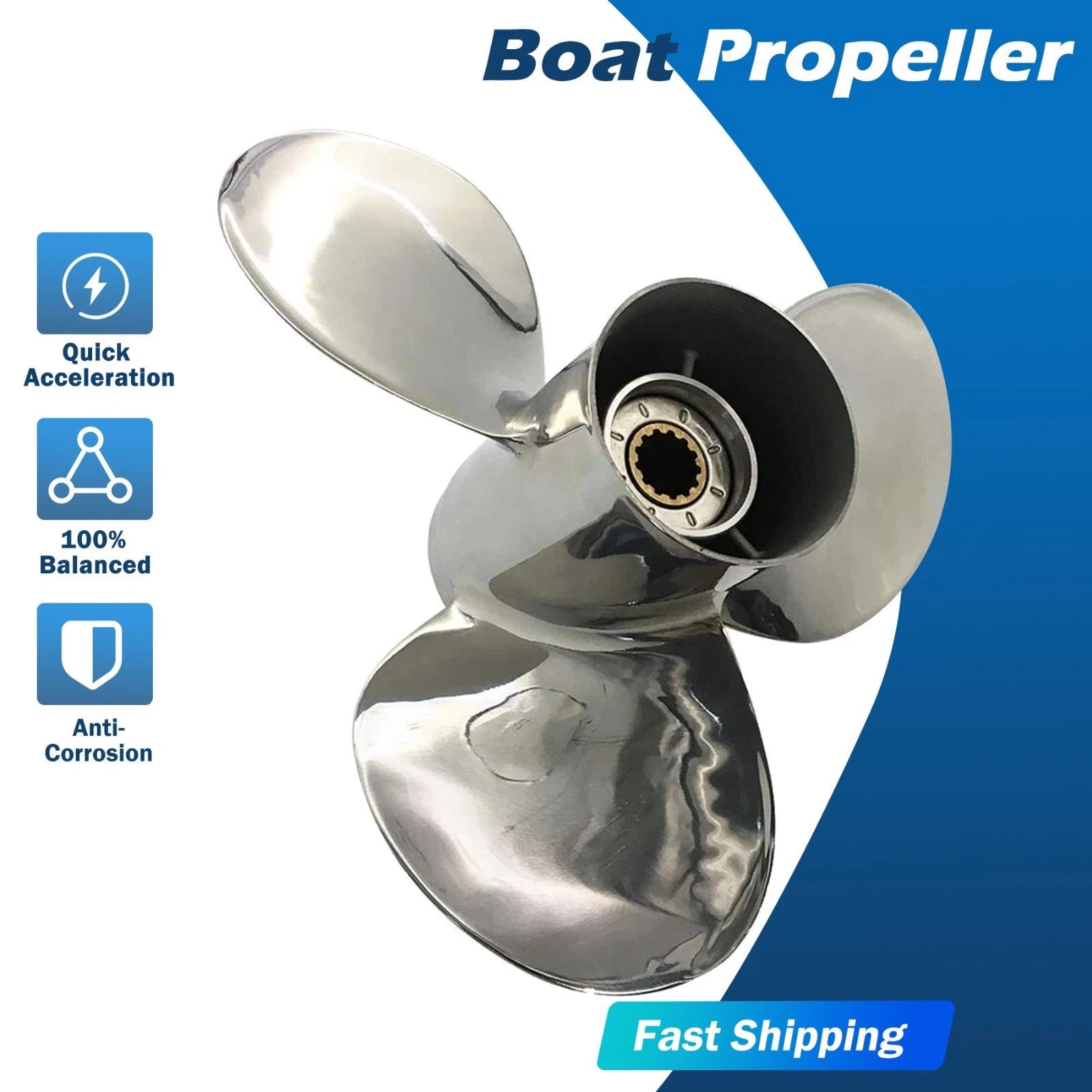 Stainless Steel 11 3/8x14 For Suzuki Boat Propeller 35-65hp 13 Spline