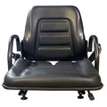 Black Vinyl Seat With Fold Down Back Rest Made For Utility Seating