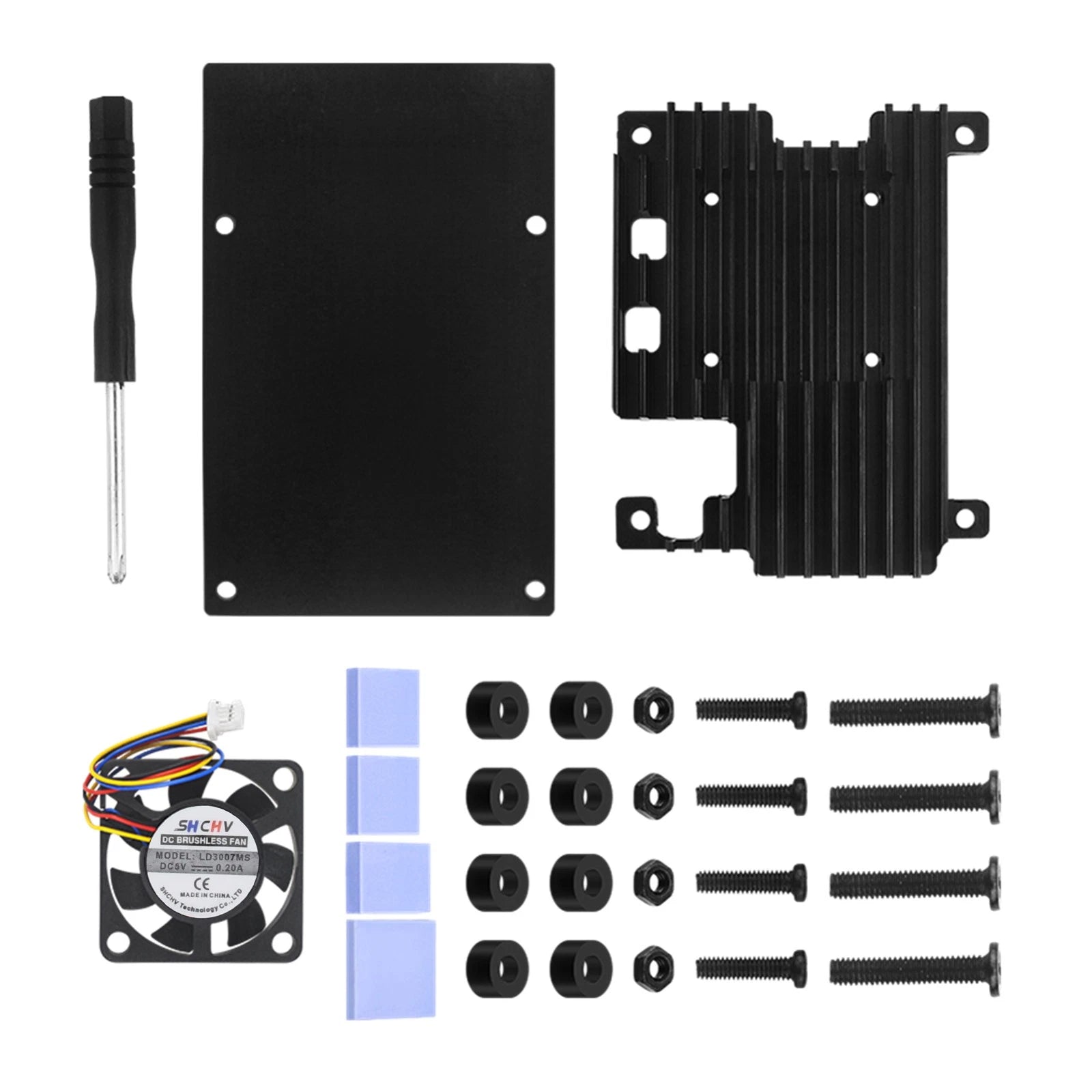 Black Alloy Protective Case For Raspberry Pi 5 Motherboards With