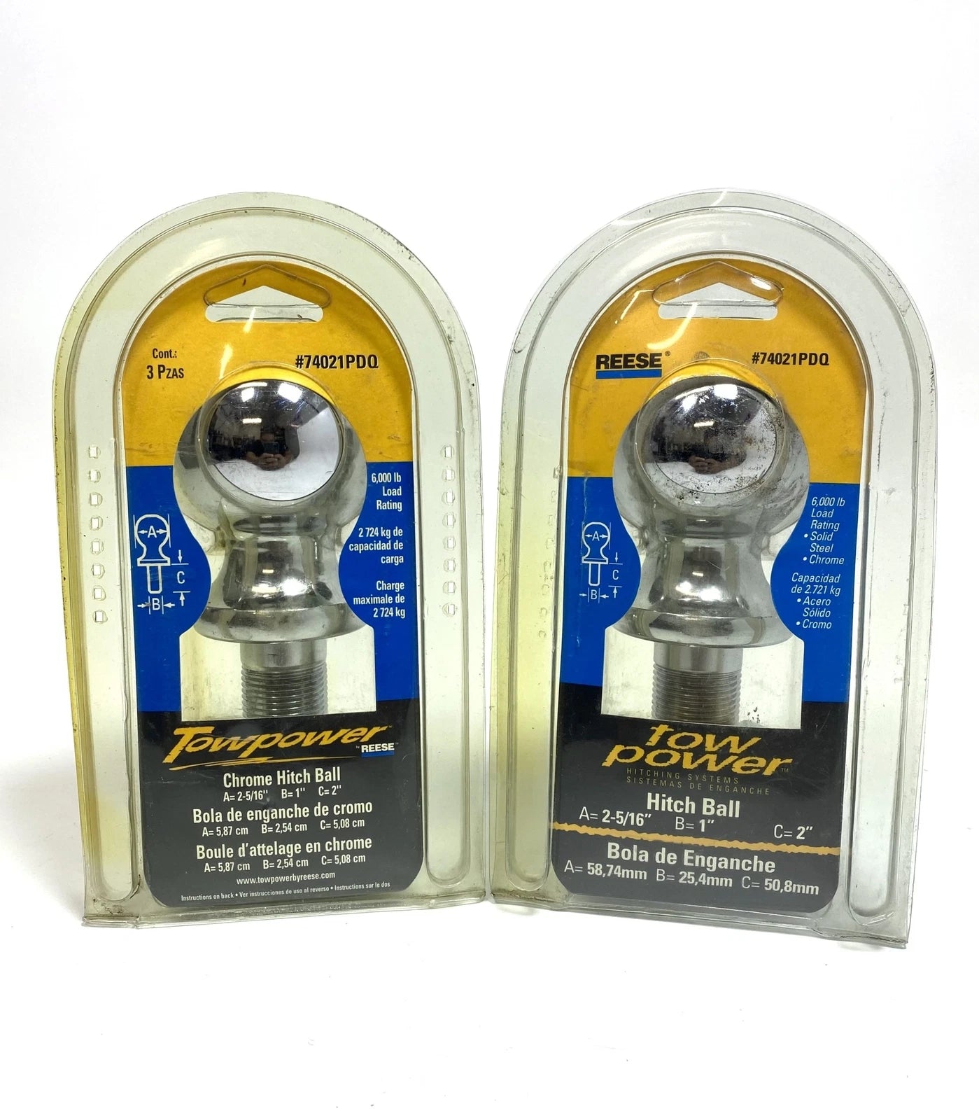 Reese Two Power 74021pdq, Chrome Hitch Ball 2 5/16'' 6000