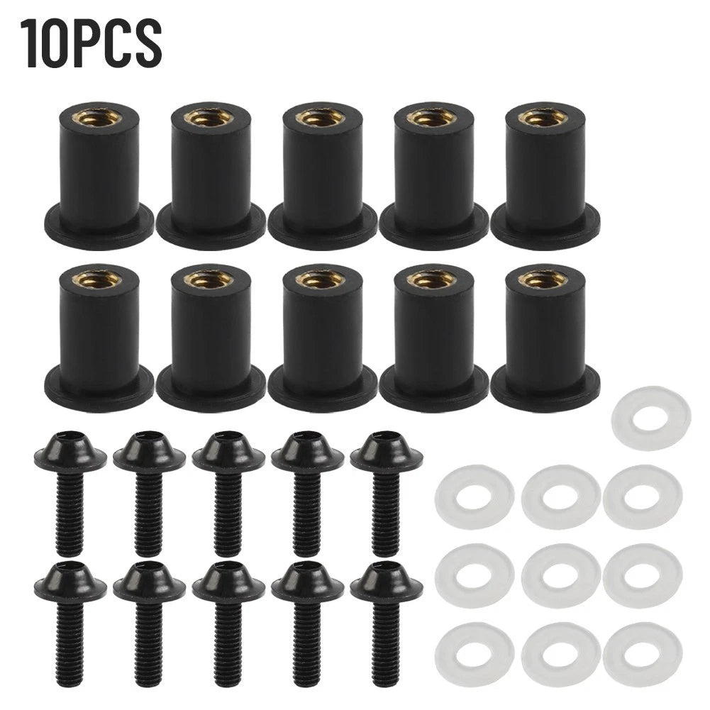 Windscreen Bolt M5x16mm Screws Set M5 Rubber Nuts Motorcycle