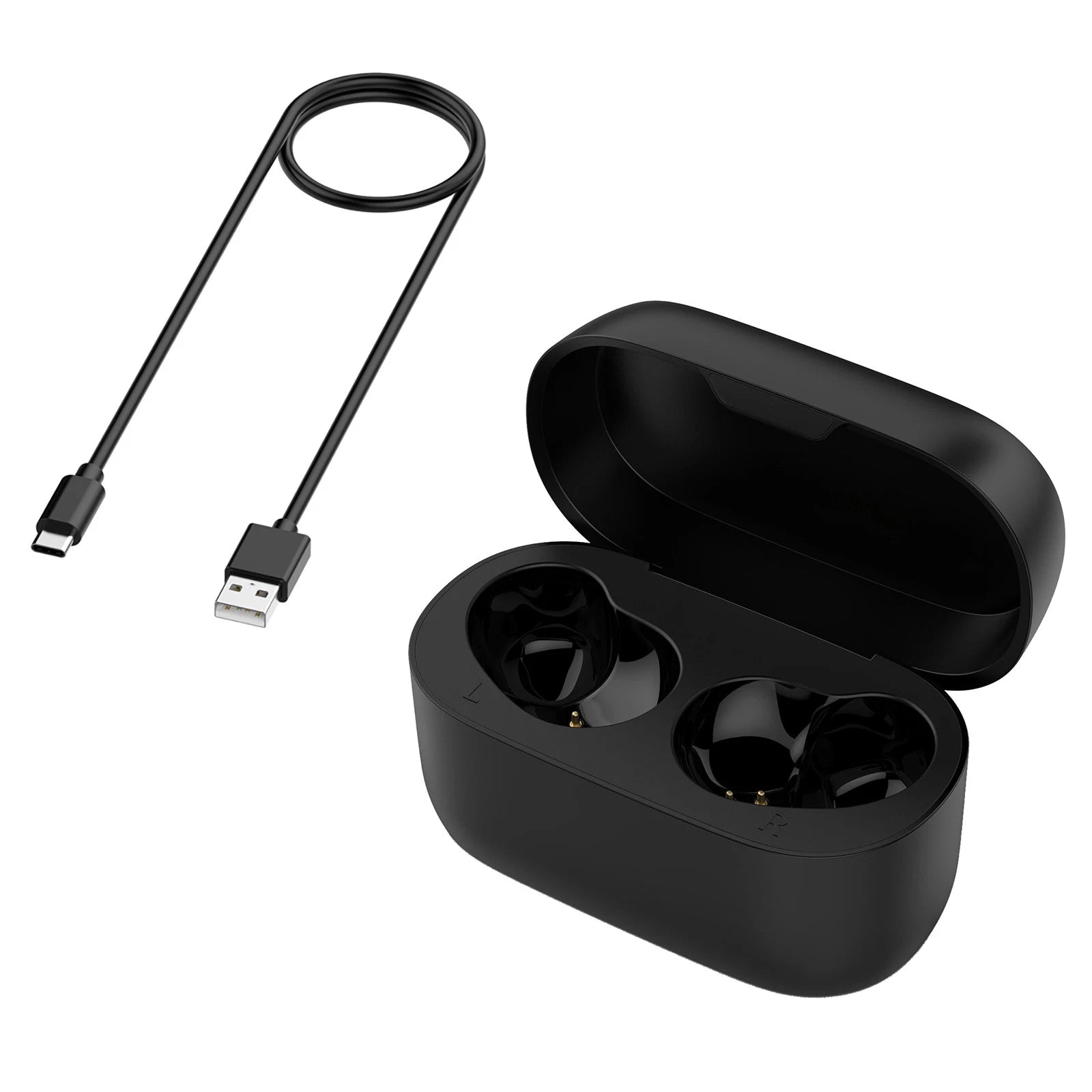 New Black Charging Storage Box Charging Case + Cable For Jabra Elite