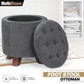 Dark Gray Lift Top Storage Ottoman