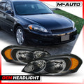 Left+Right Black Housing Corner Headlight for Impala