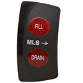 Carling Boat Fill/Drain Switch Plate Illuminated Black by Carling