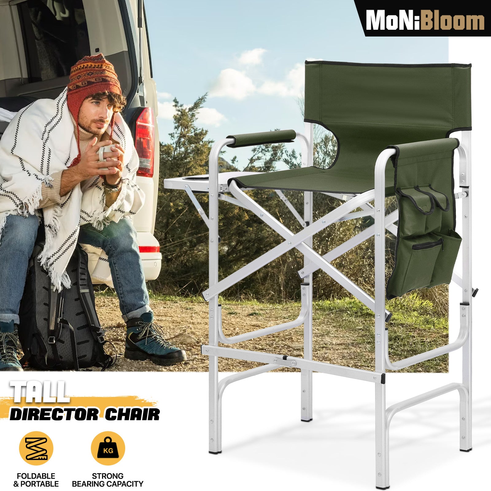 31" Foldable Director Chair with Cup Holder