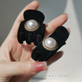 Black Resin Claw Clip for High Ponytail Styling