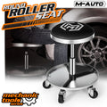 Rolling Upholstered Shop Seat with Tool Tray