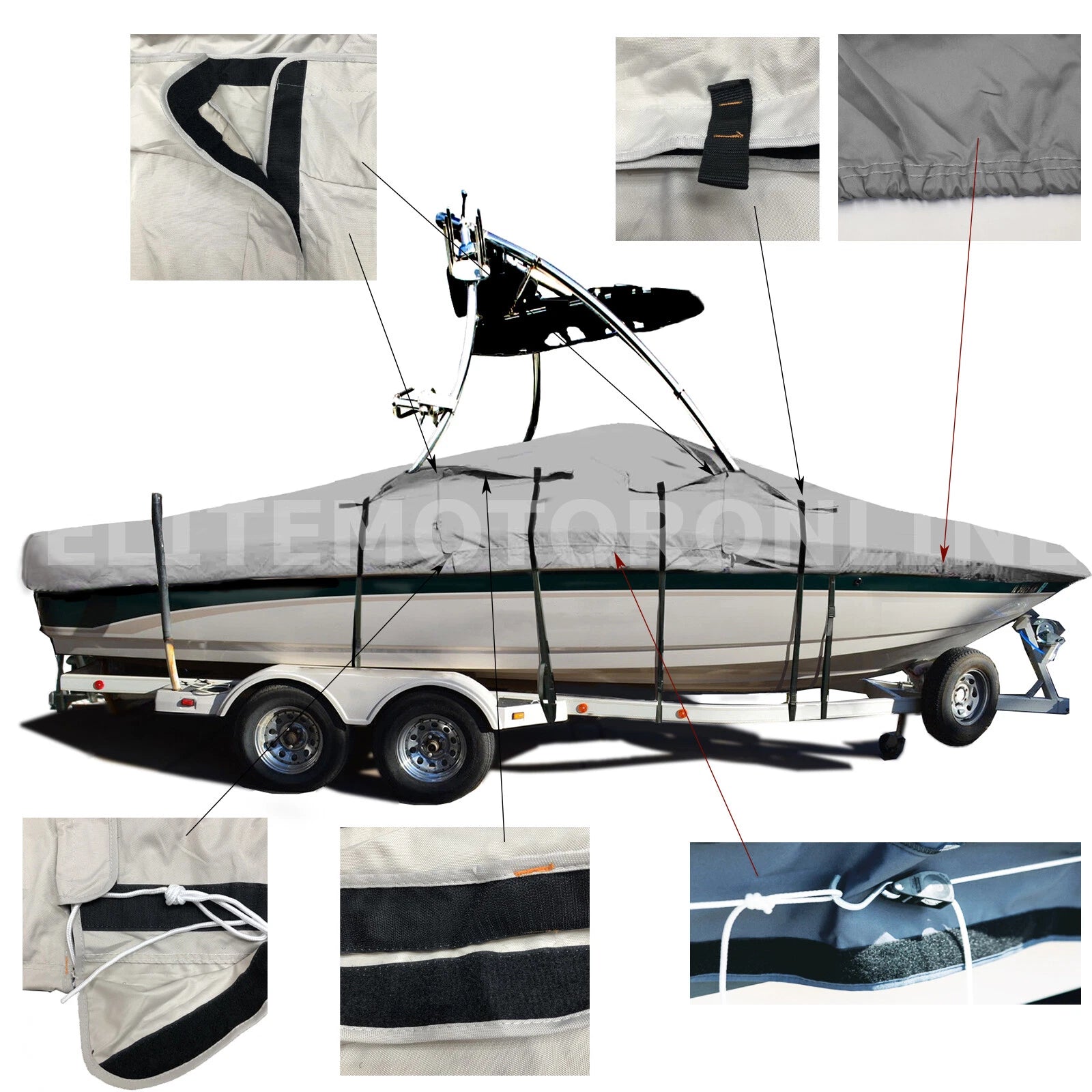 Deluxe 24' V-hull Fishing Tournament W/ski Wakeboard Tower Heavy Duty