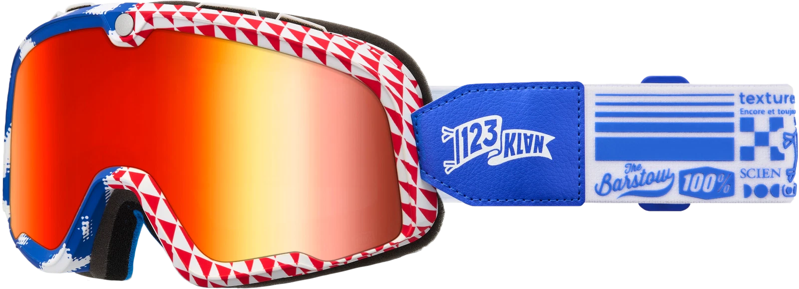 100 Percent Barstow Goggle Artist Series 123 Klan Mirror Red Lens