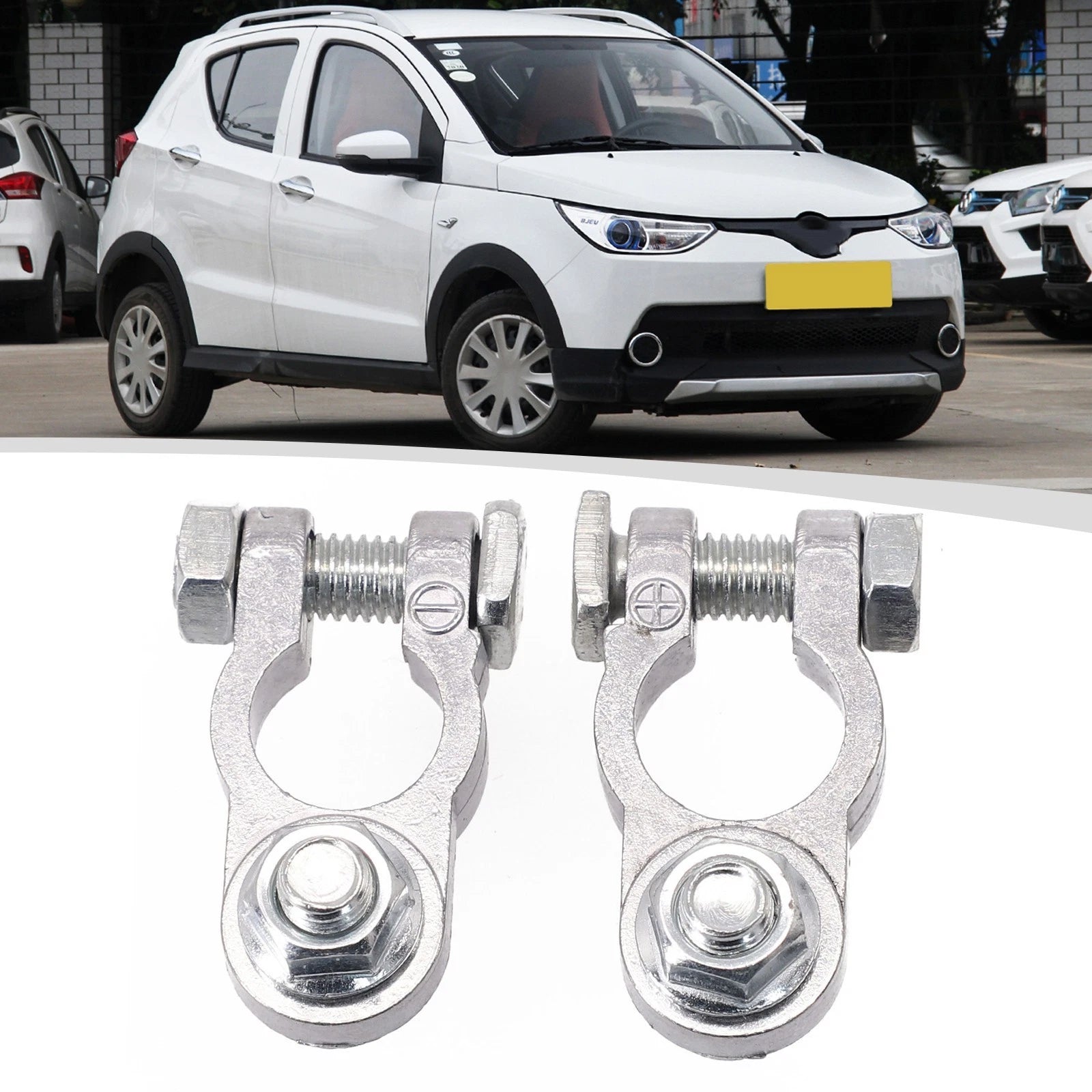 Pair Of Aluminum Alloy Car Battery Terminal Clamps For Vehicle