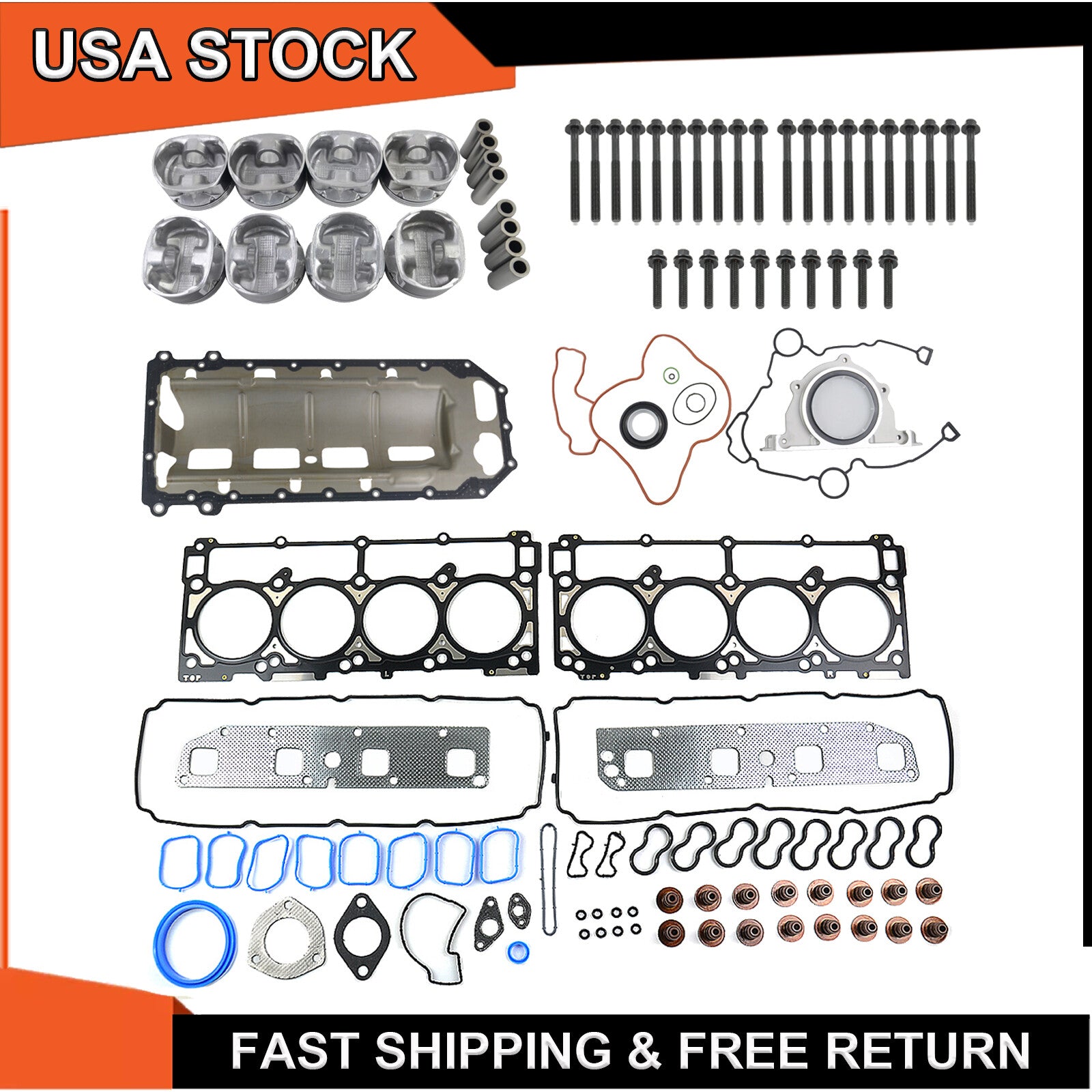 Engine Pistons Head Gasket Set Chrysler Dodge Jeep by Chrysler