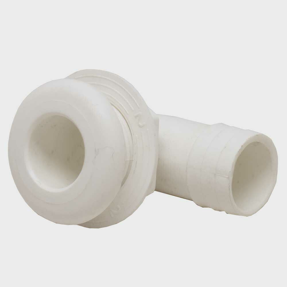 Thru Hull Tracker 90 Degree 1 1/8 Inch White Plastic by Tracker