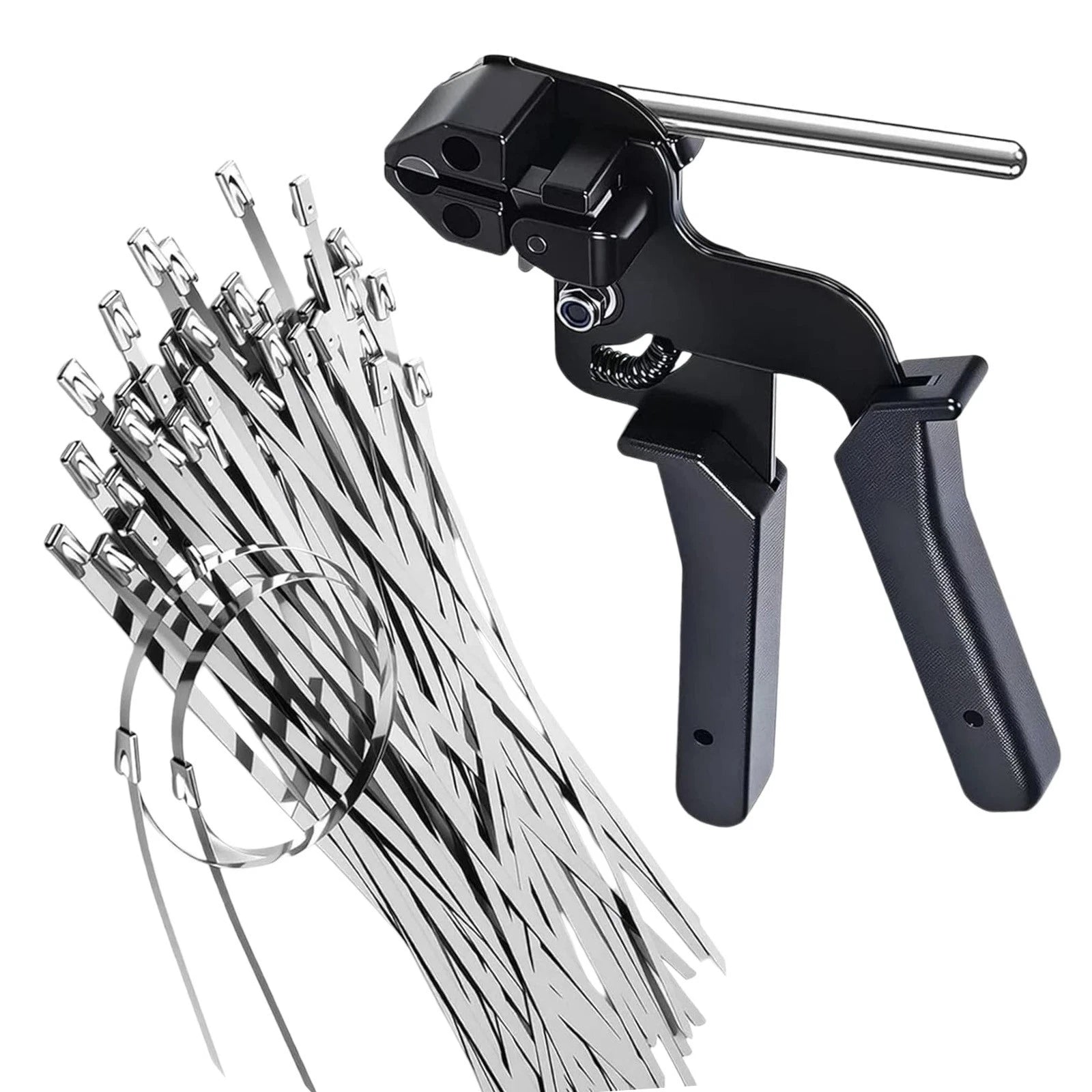 Cable Tie Fastener Stainless Steel Gun Zip Ties 7.87in Trimming Kit