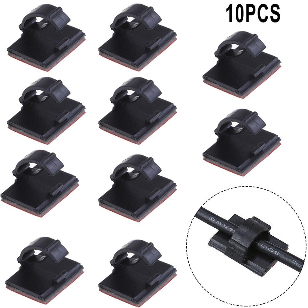 10pcs Self For Sticking Wire Tie Cable Clamp Clip For Dash Cam Cable