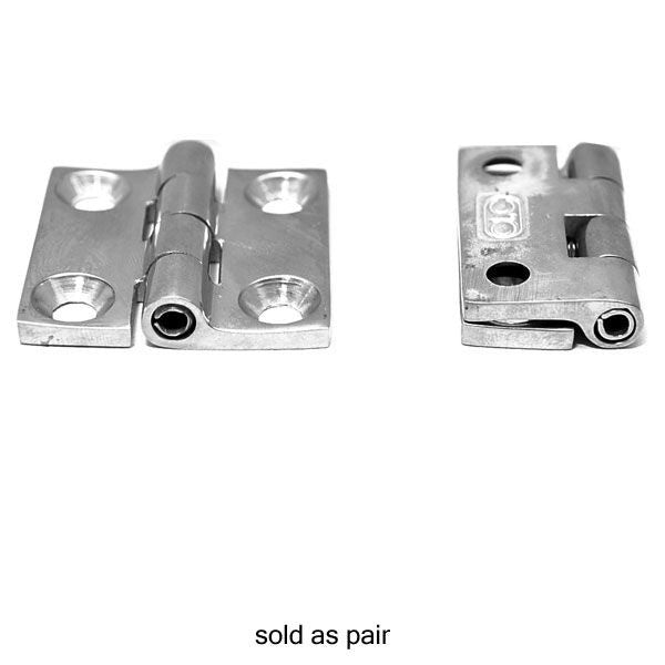 Boat Butt Hinges Polished Stainless Steel Pair