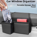 Car Window Storage Bag Leather Waterproof Vehicle Side Door Organizer