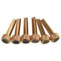 6pack Flat Top Design Brass Bridge Pins Abalone Dot Inlay For
