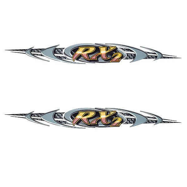 Rinker Boat Graphic Decals RX2 Gray Yellow by Rinker
