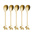 Stainless Steel Spoon Branches Leaf Spoon Kitchen Tableware Cooking