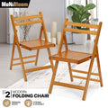 Set of 2 Foldable Wooden Dining Chairs