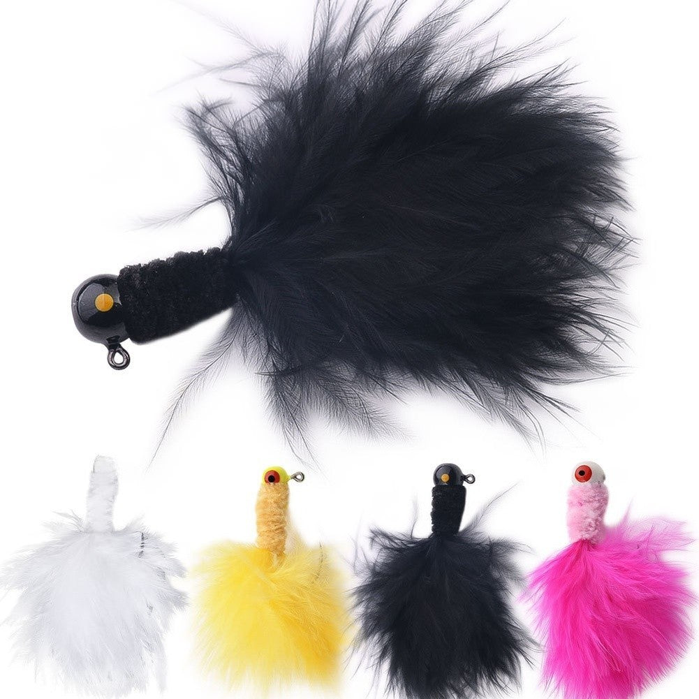 Feather Fishing Hooks in Vibrant Shades