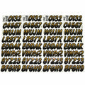 Stiffie Boat Alphanumberic ID Decal WL41 | Gold / Black 3 x 1 1/3 Inch