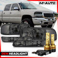 Smoke Headlights & 6500K LED Bulbs for 99-06 GMC