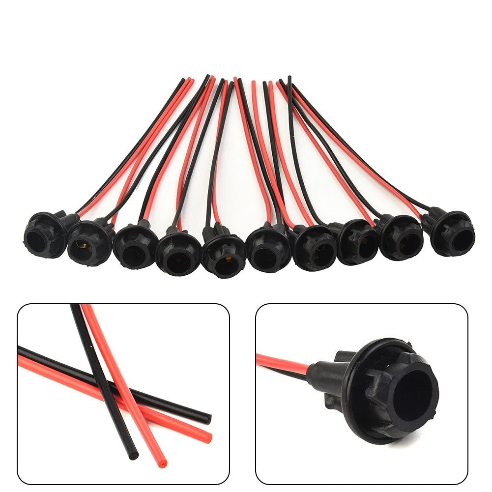10pcs Wedge Light Base Socket Connector For Car Led Bulbs Installation