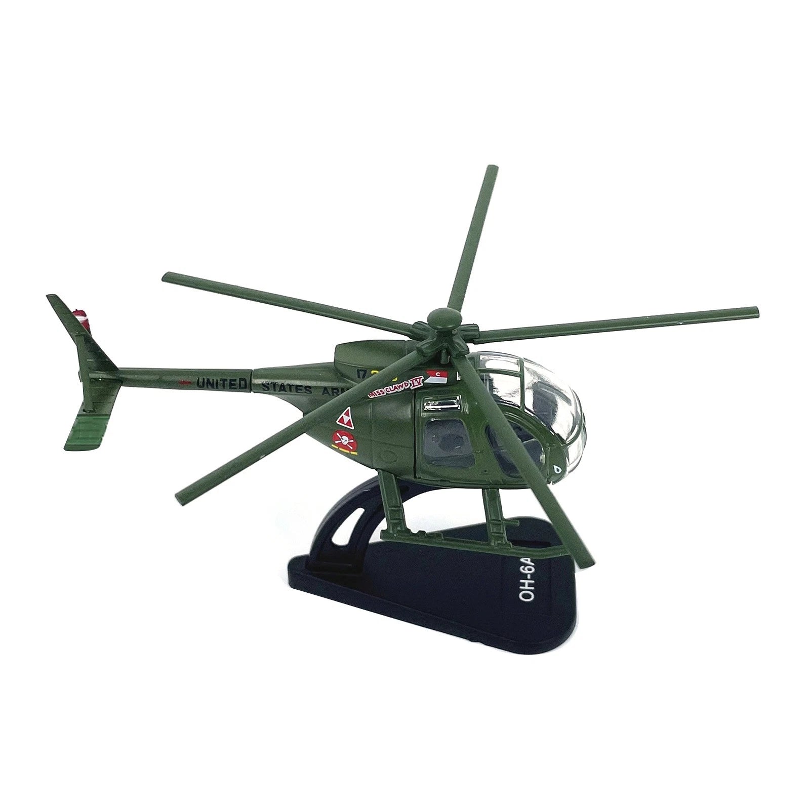 Alloy 1/100 Scale Us Army Oh-6a Cayuse Helicopter Model Collection